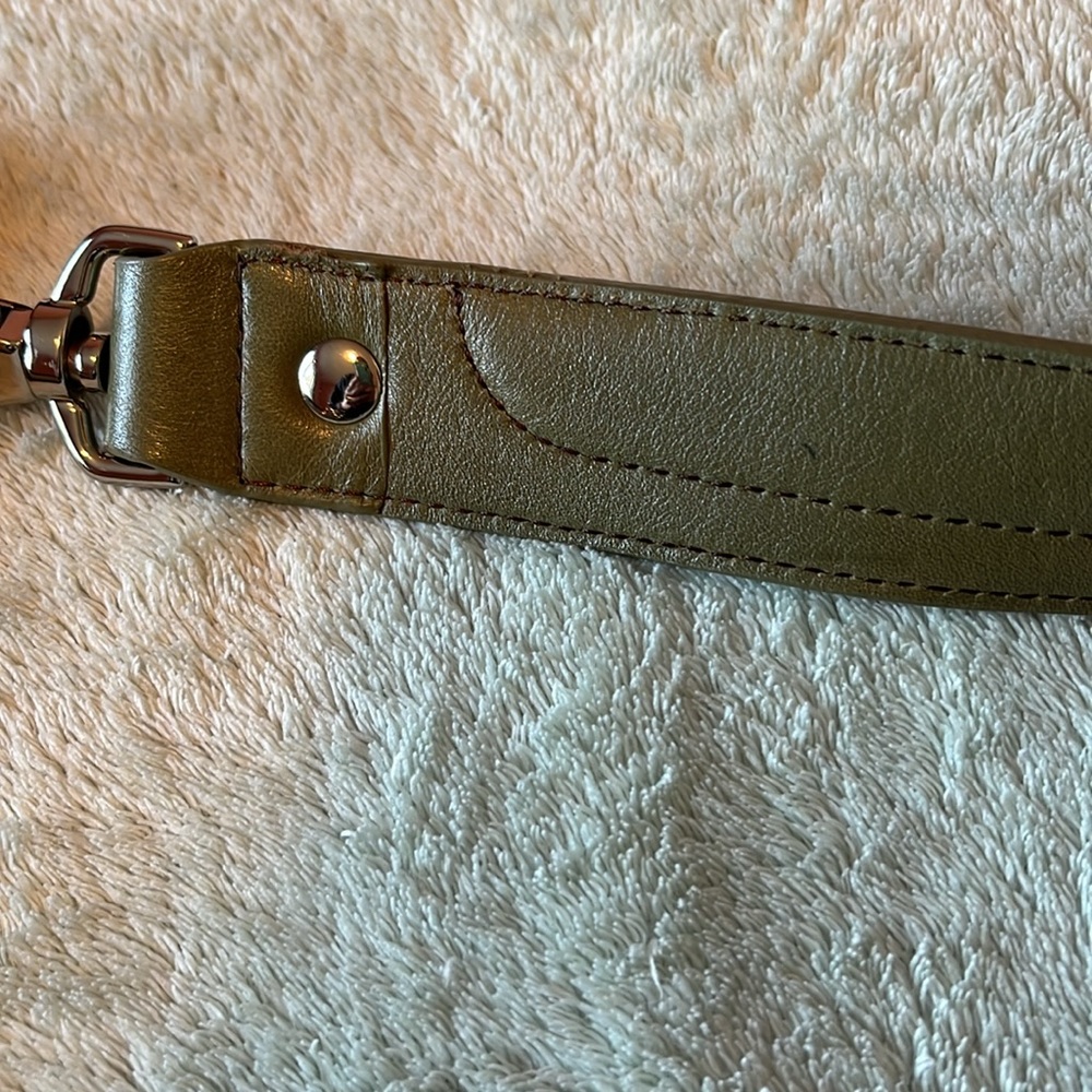 Anne Klein Leather Purse Shoulder Bag Army Olive Green - Picture 13 of 13